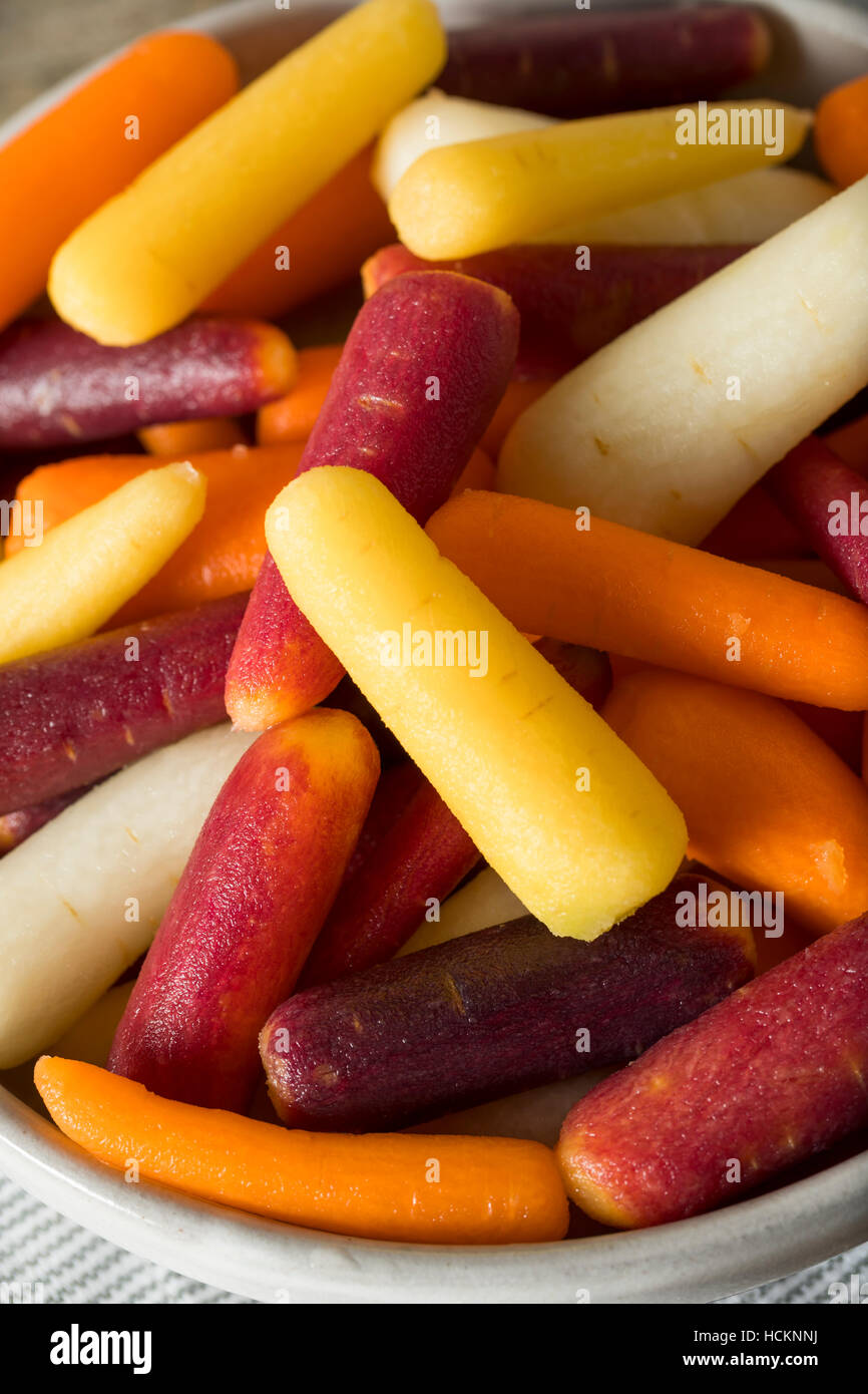 Raw Organic Rainbow Baby Carrots Ready to Eat Stock Photo Alamy