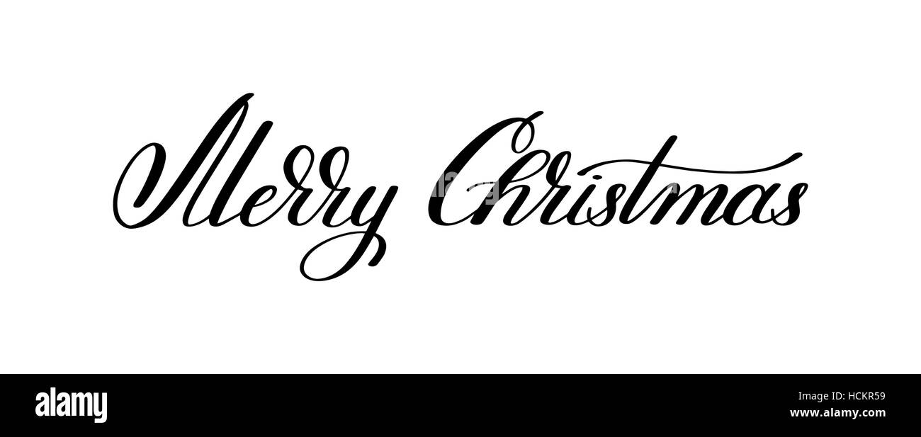 Black And White Hand Lettering Inscription Merry Christmas Arti Stock Vector Image Art Alamy