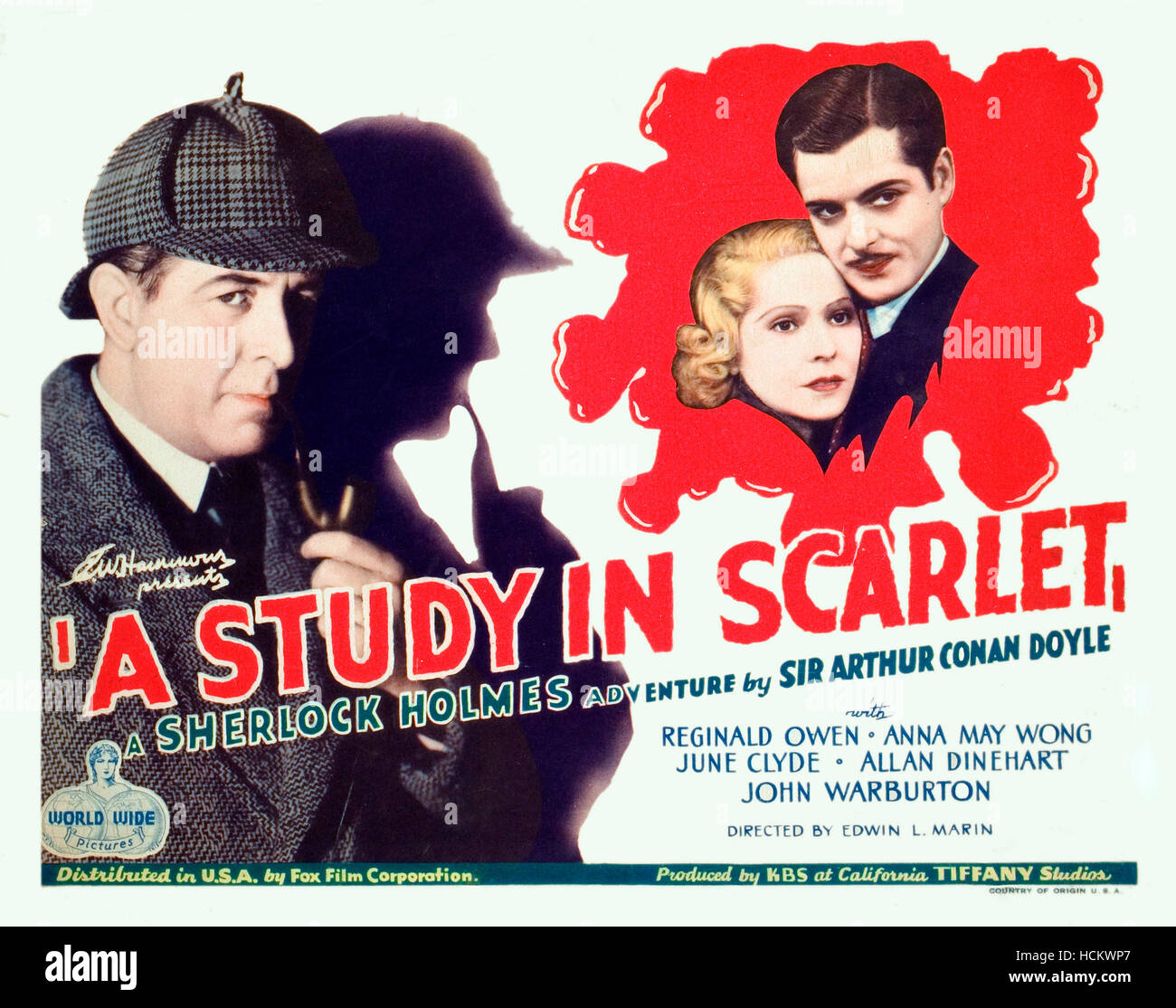 A STUDY IN SCARLET, Reginald Owen, June Clyde, John Warburton, 1933 ...