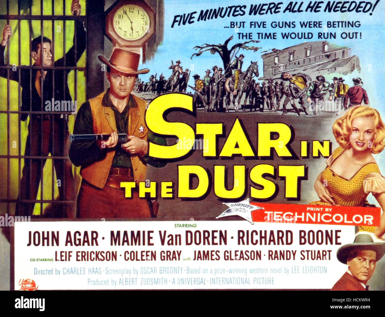 STAR IN THE DUST, from left: Richard Boone, John Agar, Mamie Van Doren