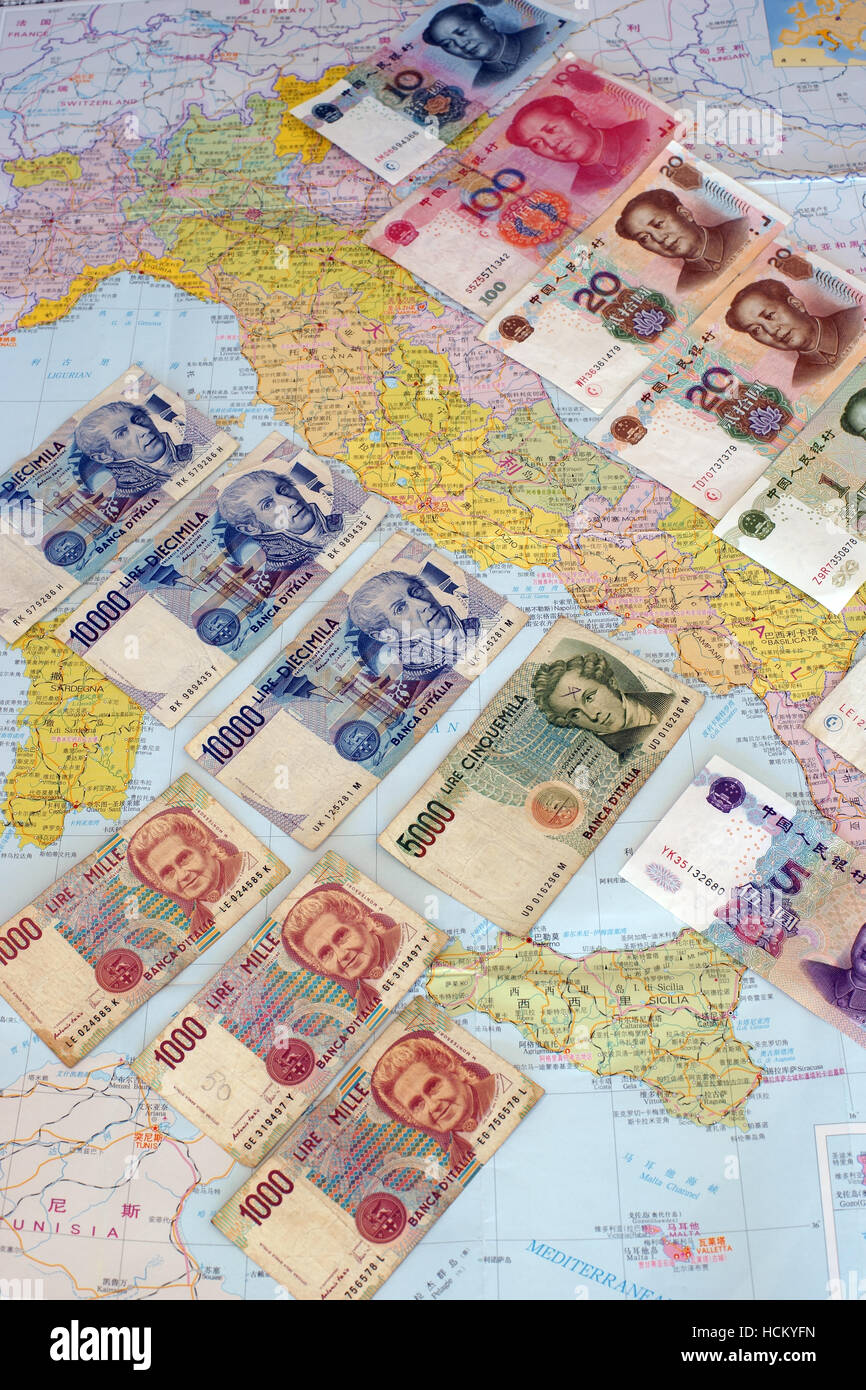 Chinese Yuan And Lira Banknote Symbolizes Economic And Financial chinese-yuan-and-lira-banknote-symbolizes-economic-and-financial