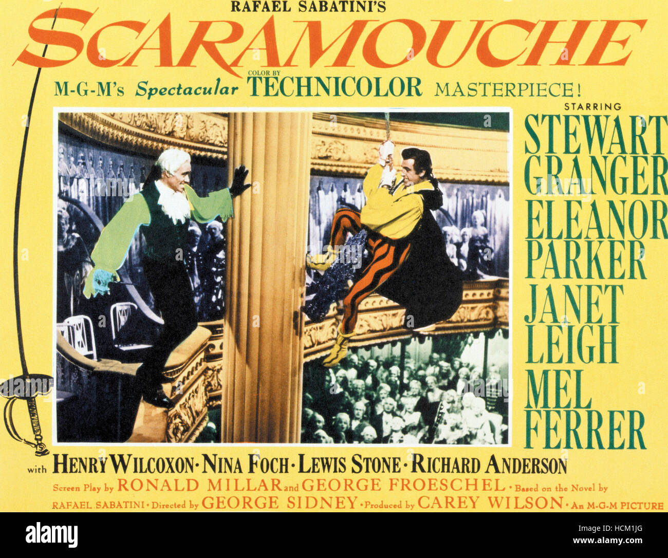 SCARAMOUCHE, from left: Mel Ferrer, Stewart Granger, 1952 Stock Photo