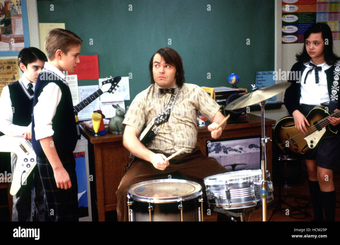 SCHOOL OF ROCK, Joey Gaydos Jr., Kevin Clark, Jack Black, Rebecca Brown