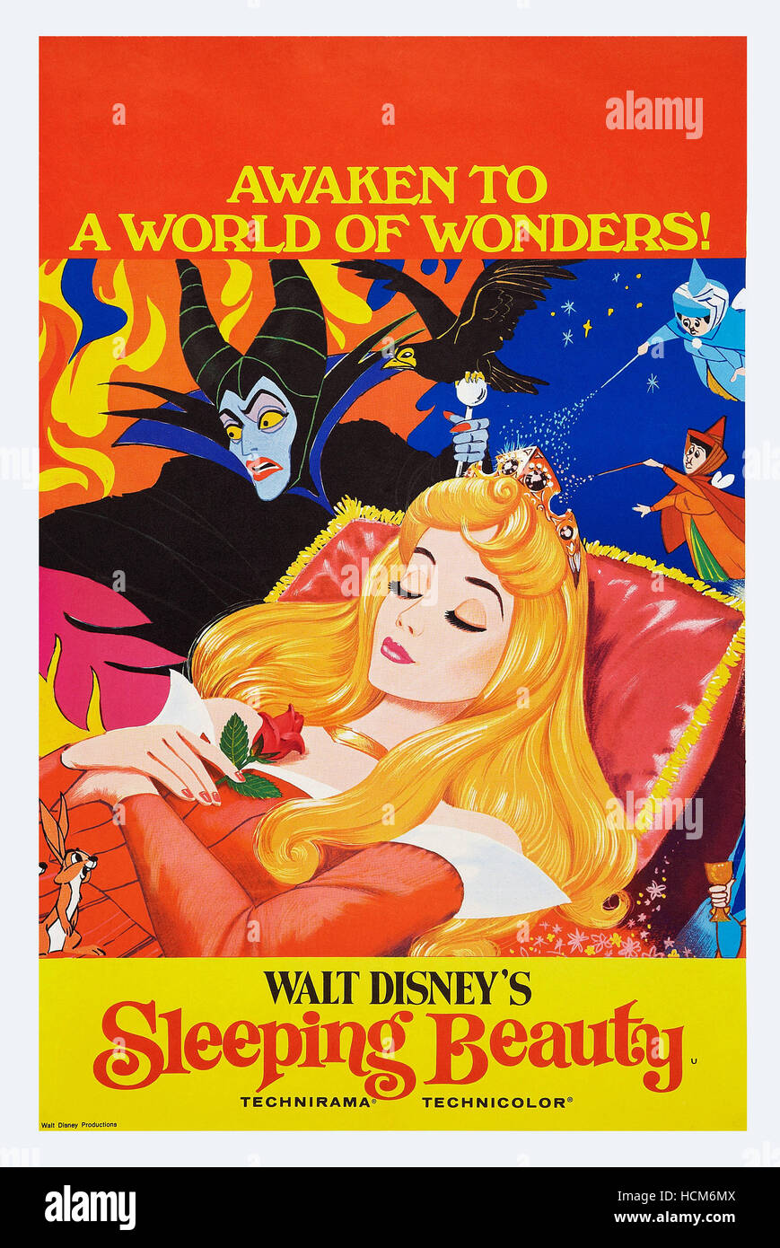 SLEEPING BEAUTY, British poster art, l-r: Maleficent, Princess Aurora, Flora, Merryweather, 1959. ©Walt Disney Stock Photo