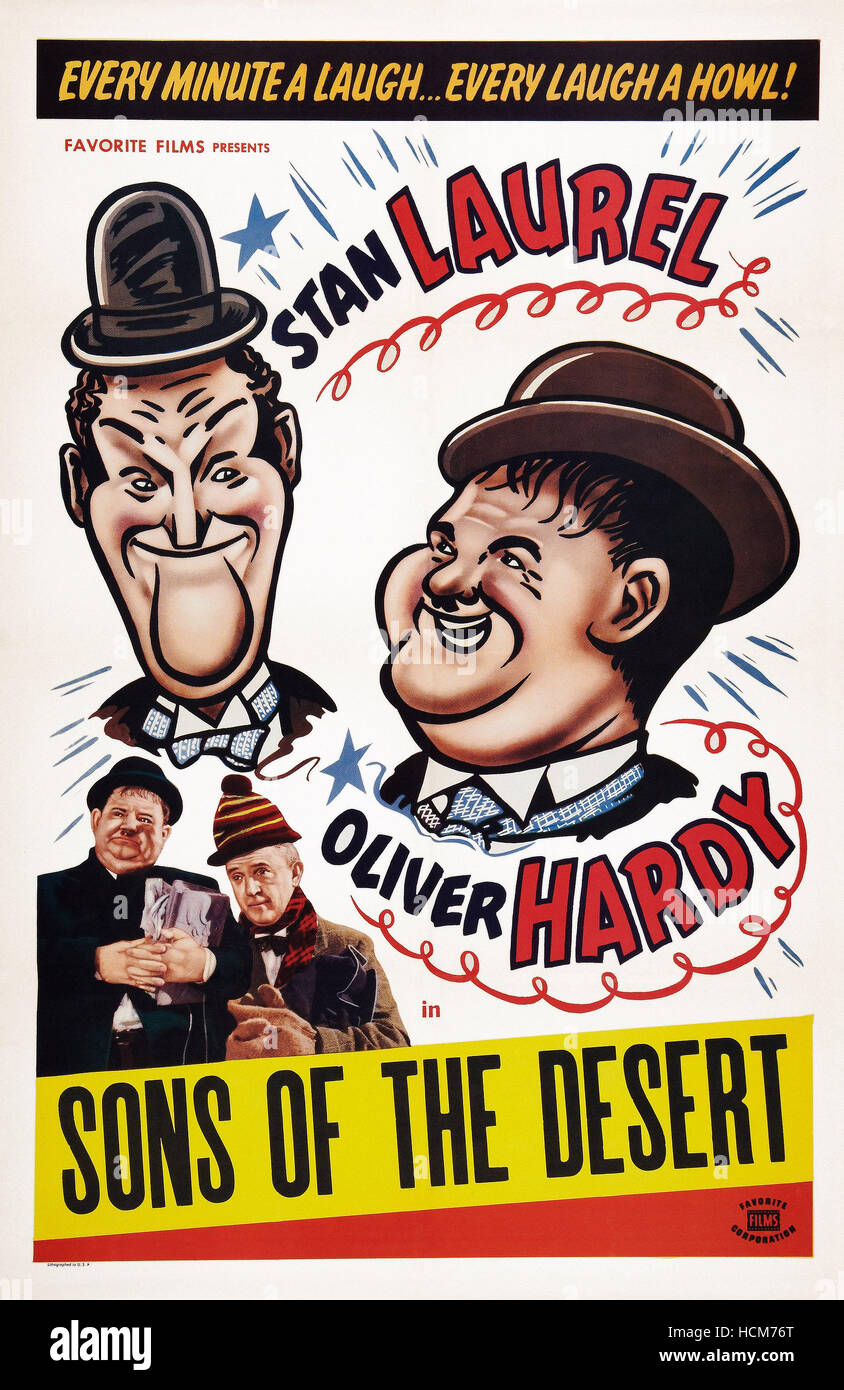 SONS OF THE DESERT, US poster art, bottom from left: Oliver Hardy, Stan ...