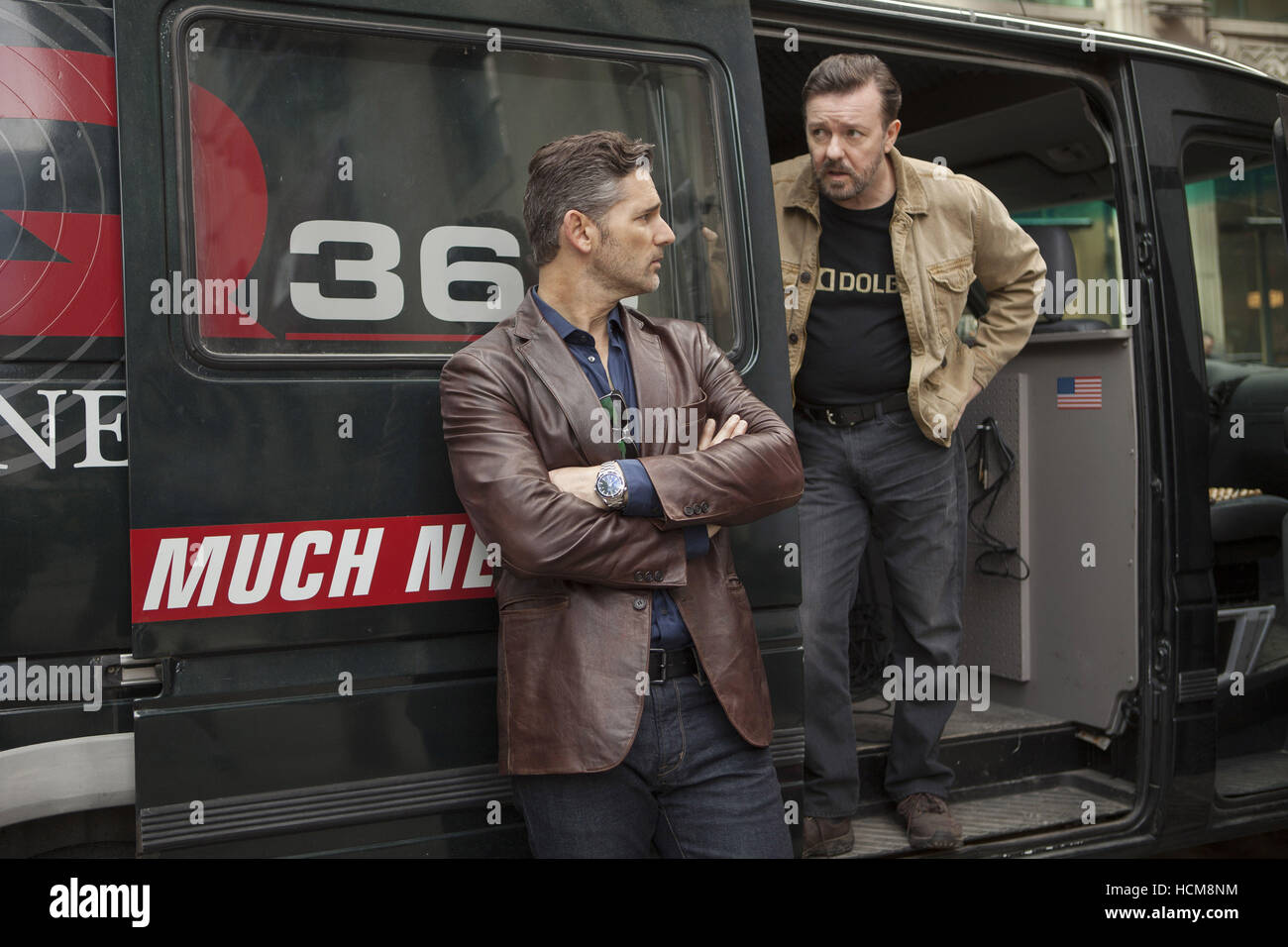 SPECIAL CORRESPONDENTS, from left: Eric Bana, Ricky Gervais, 2016. ph