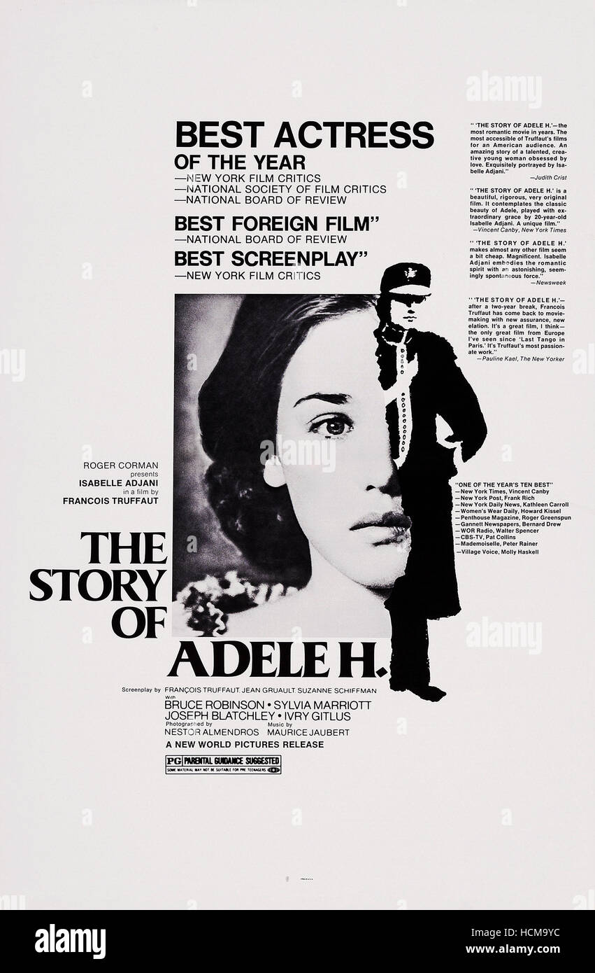 THE STORY OF ADELE H, (aka L'HISTOIRE D'ADELE H.), US poster art, Isabelle Adjani, 1975 Stock Photo