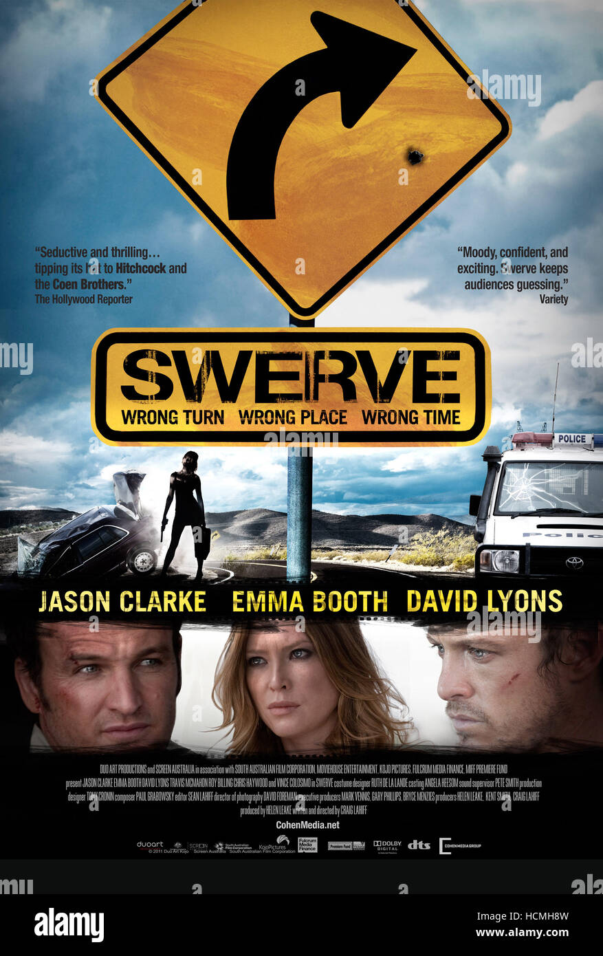 SWERVE, US poster art, from left: Jason Clarke, Emma Booth, David Lyons,  2011. ©Cohen Media Group/courtesy Everett Collection Stock Photo - Alamy