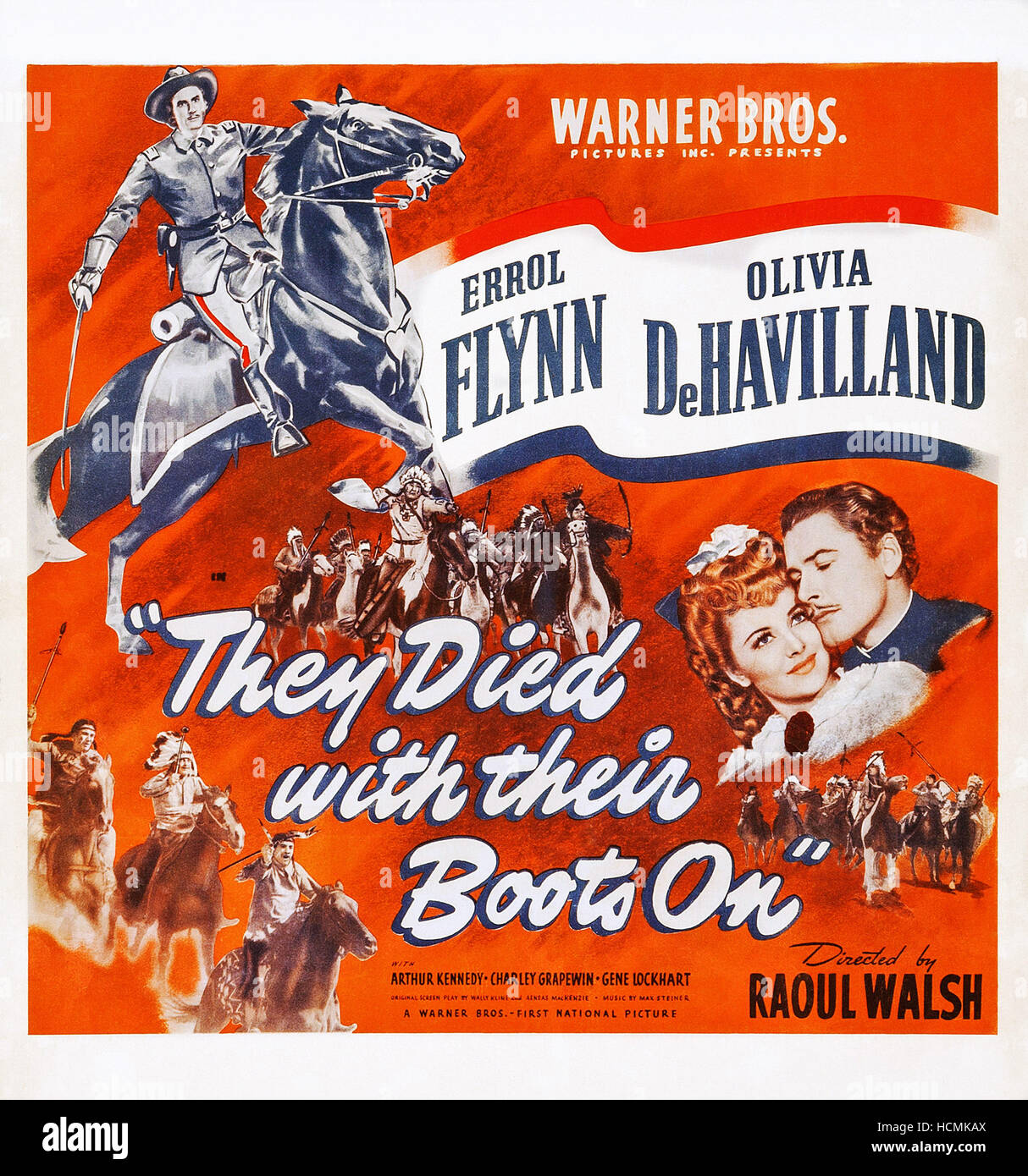THEY DIED WITH THEIR BOOTS ON, US poster art, bottom right: Olivia de ...