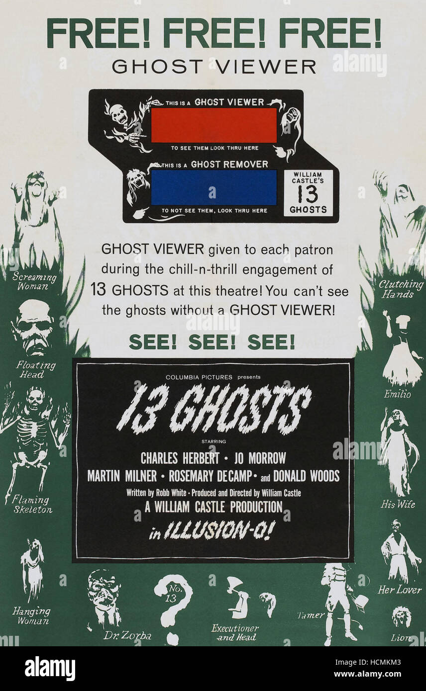 THIRTEEN GHOSTS, (aka 13 GHOSTS), poster art, 1960 Stock Photo - Alamy