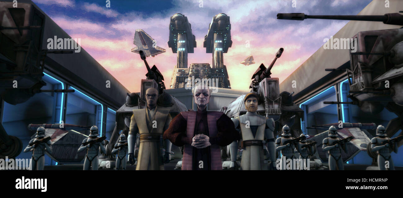 STAR WARS THE CLONE WARS, front, from left Mace Windu (voice Samuel
