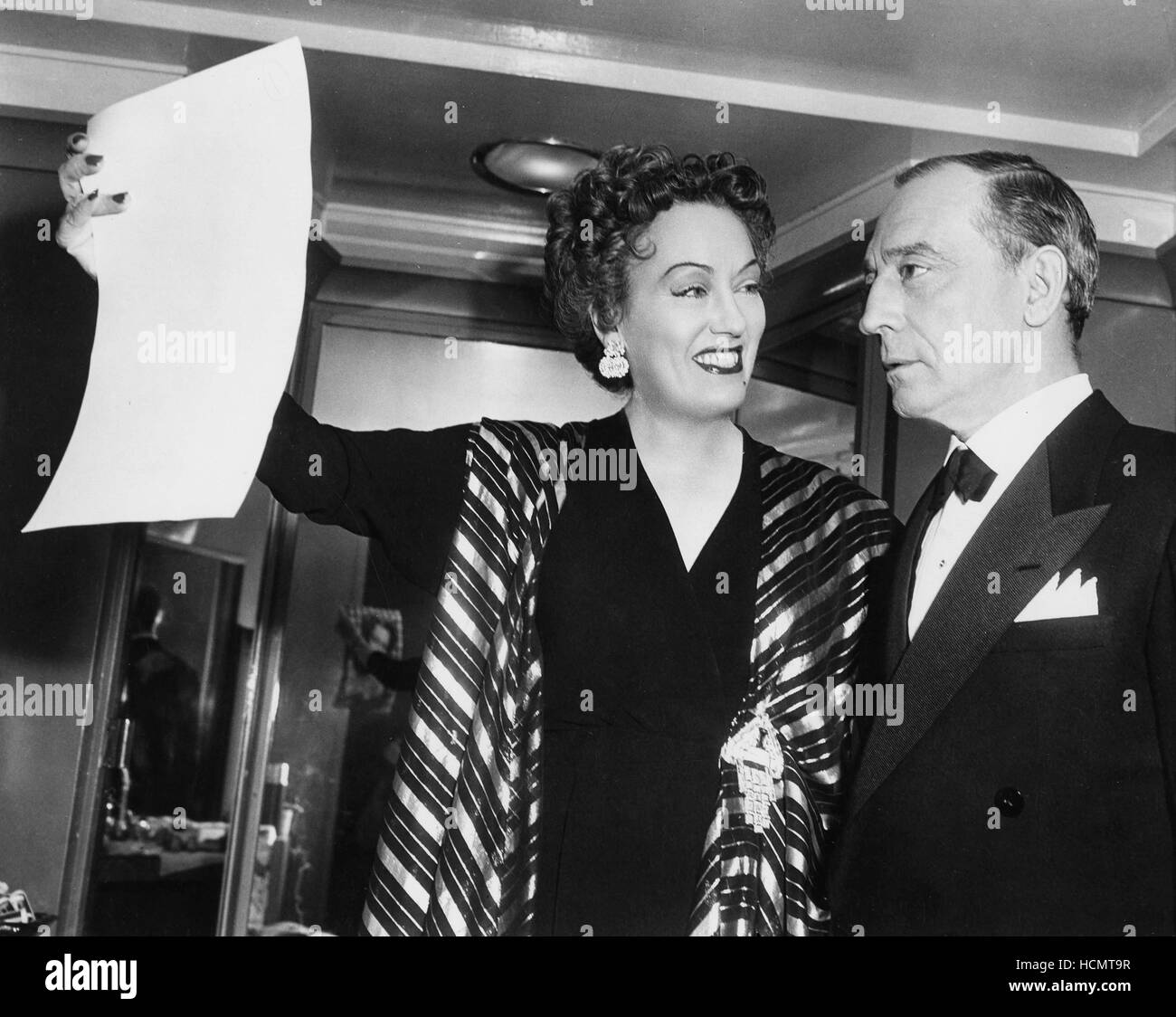 SUNSET BOULEVARD, from left Gloria Swanson, Buster Keaton, on set, 1950 Stock Photo Alamy