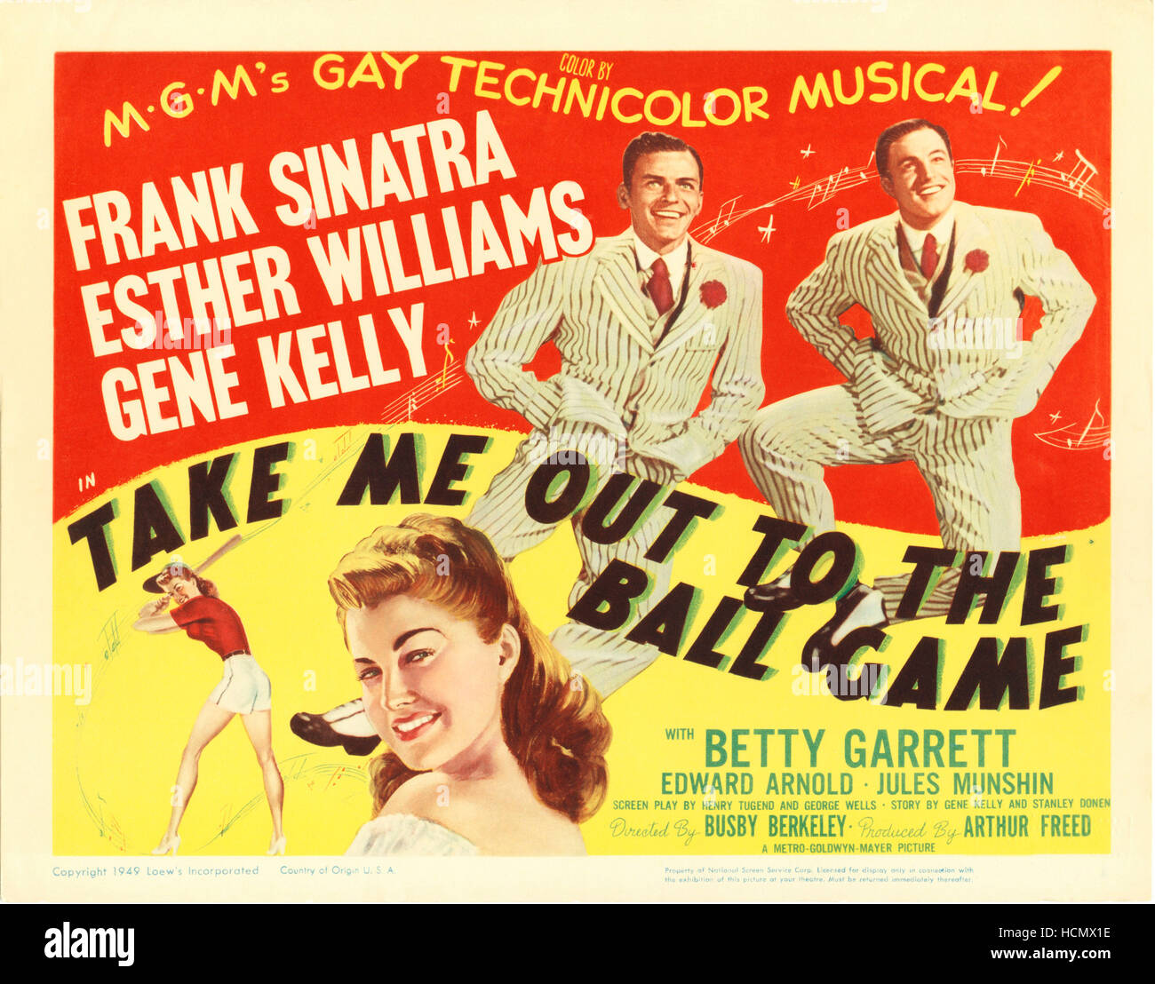 TAKE ME OUT TO THE BALL GAME, US lobbycard, top from left: Frank