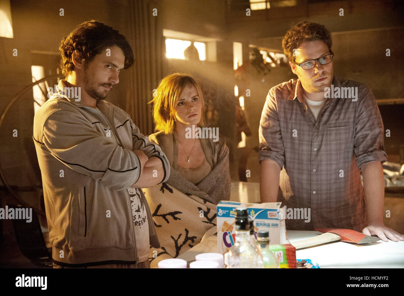 THIS IS THE END, from left James Franco, Emma Watson, Seth Rogen, 2013