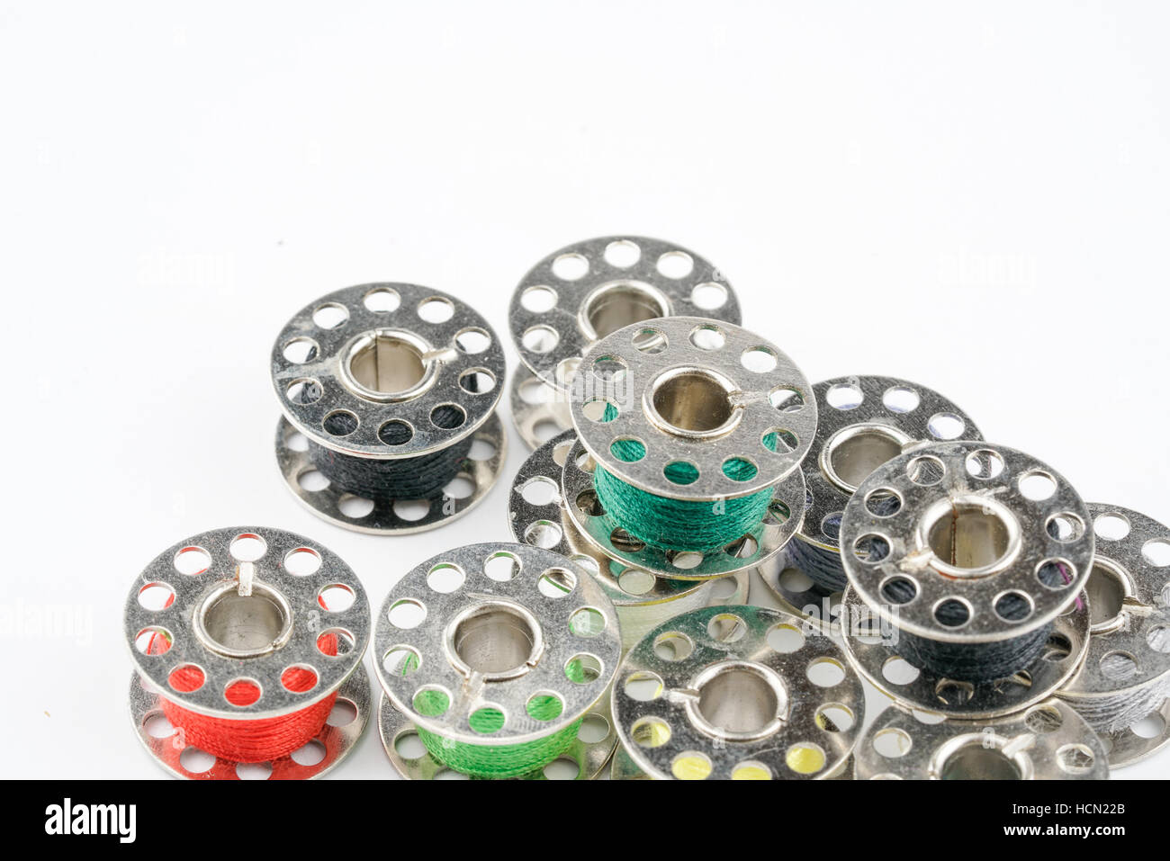 Spools of thread with close up view Stock Photo - Alamy
