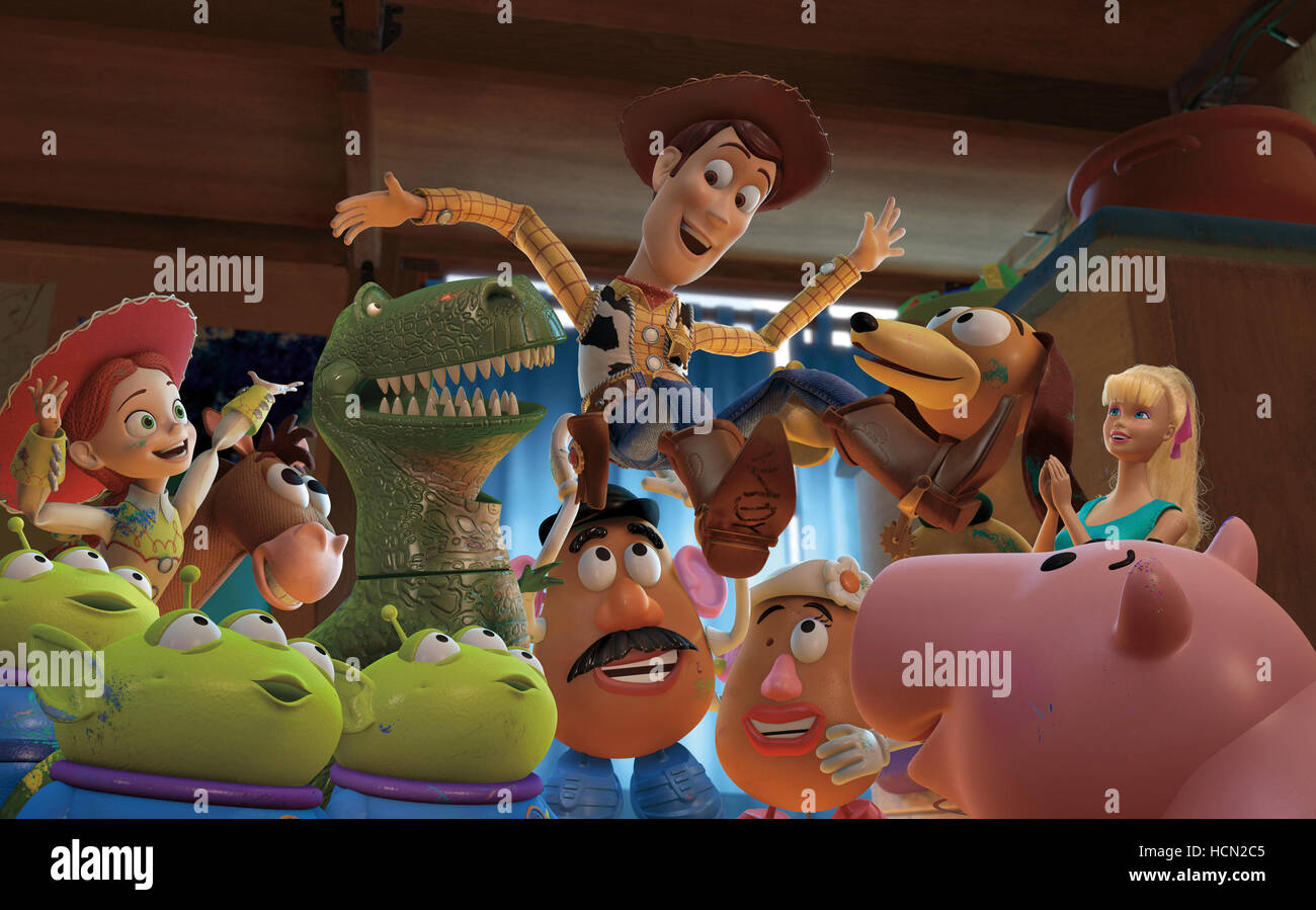 TOY STORY 3, Jessie (left, voice Joan Cusack), Mr. Potato Head (center