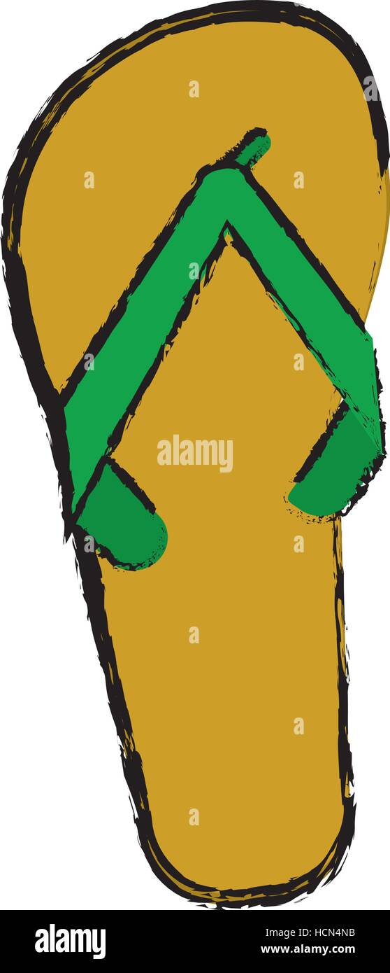 green and yellow flip flop brasilian sketch Stock Vector Image & Art ...