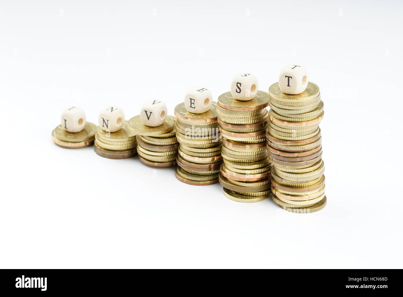 yellow coins stacking with finance bussiness concept Stock Photo Alamy