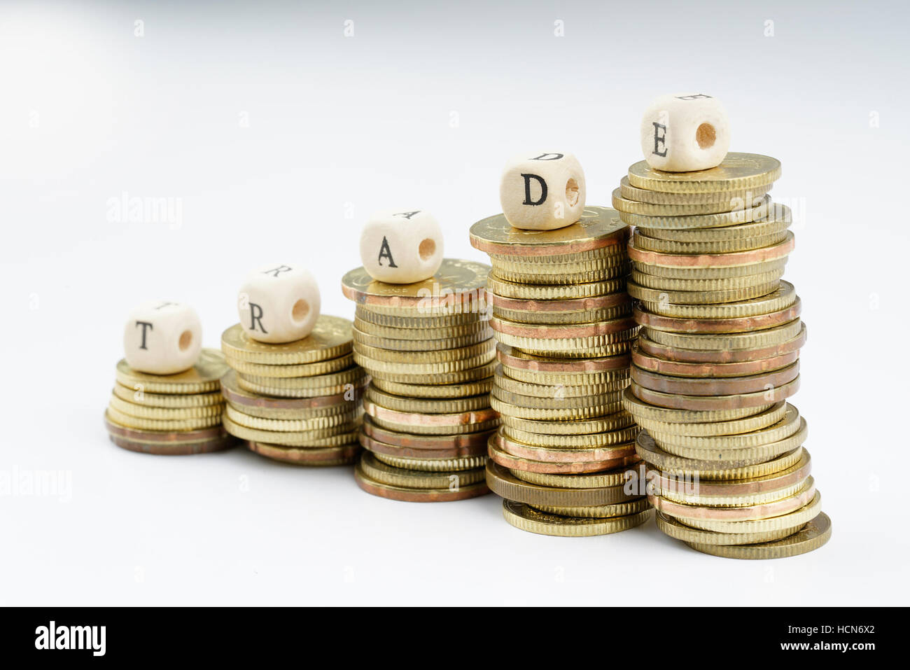 yellow coins stacking with finance bussiness concept Stock Photo Alamy