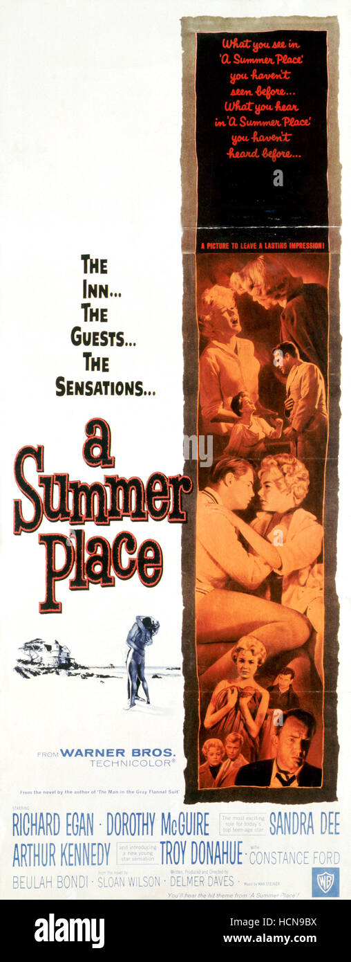 A SUMMER PLACE, middle photo from left: Troy donahue, Sandra Dee, 1959