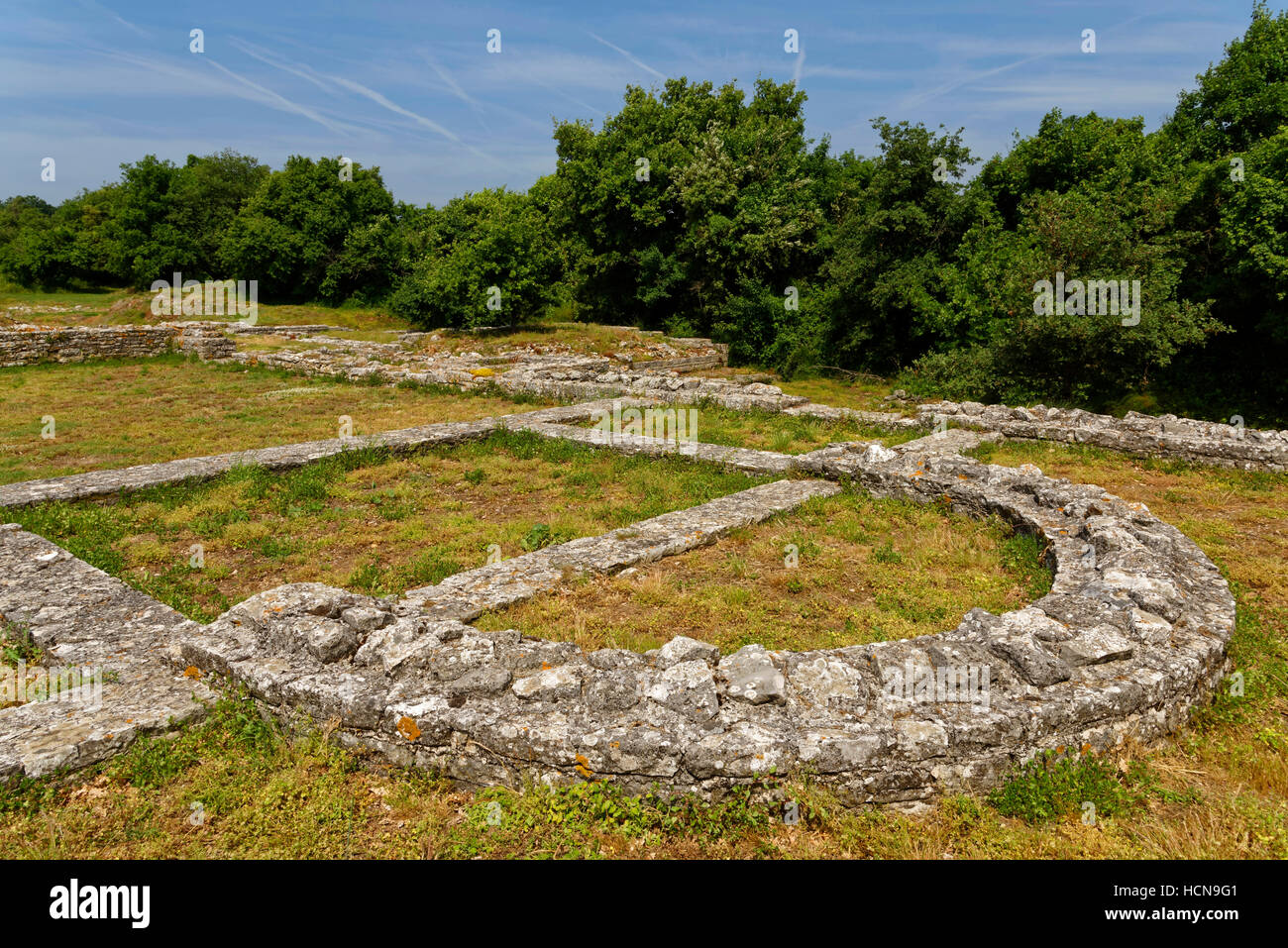 Ruins of ancient town Nesactium near Vizače, Istria, Croatia Stock Photo