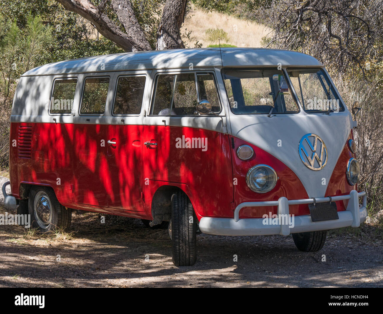 Vintage 1965 VW 23-Window Samba Bus Red color