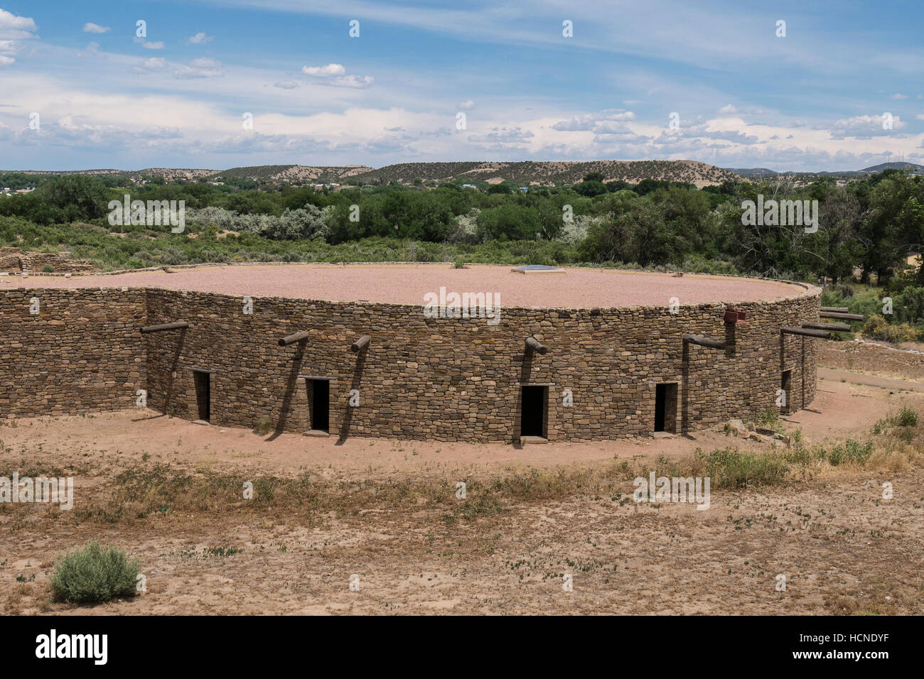 Great Kiva, Aztec Ruins National Monument, Aztec, New Mexico. Stock Photo