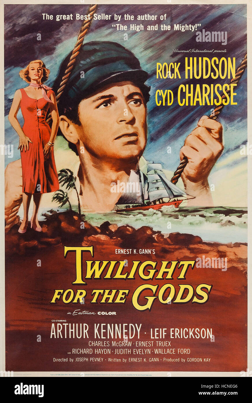 TWILIGHT FOR THE GODS, US poster art, from left: Cyd Charisse, Rock ...