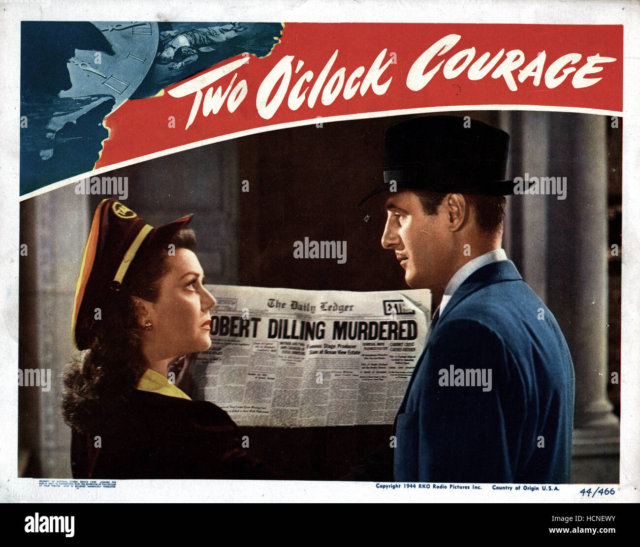 TWO O'CLOCK COURAGE, from left, Anne Rutherford, Tom Conway, 1945 Stock ...
