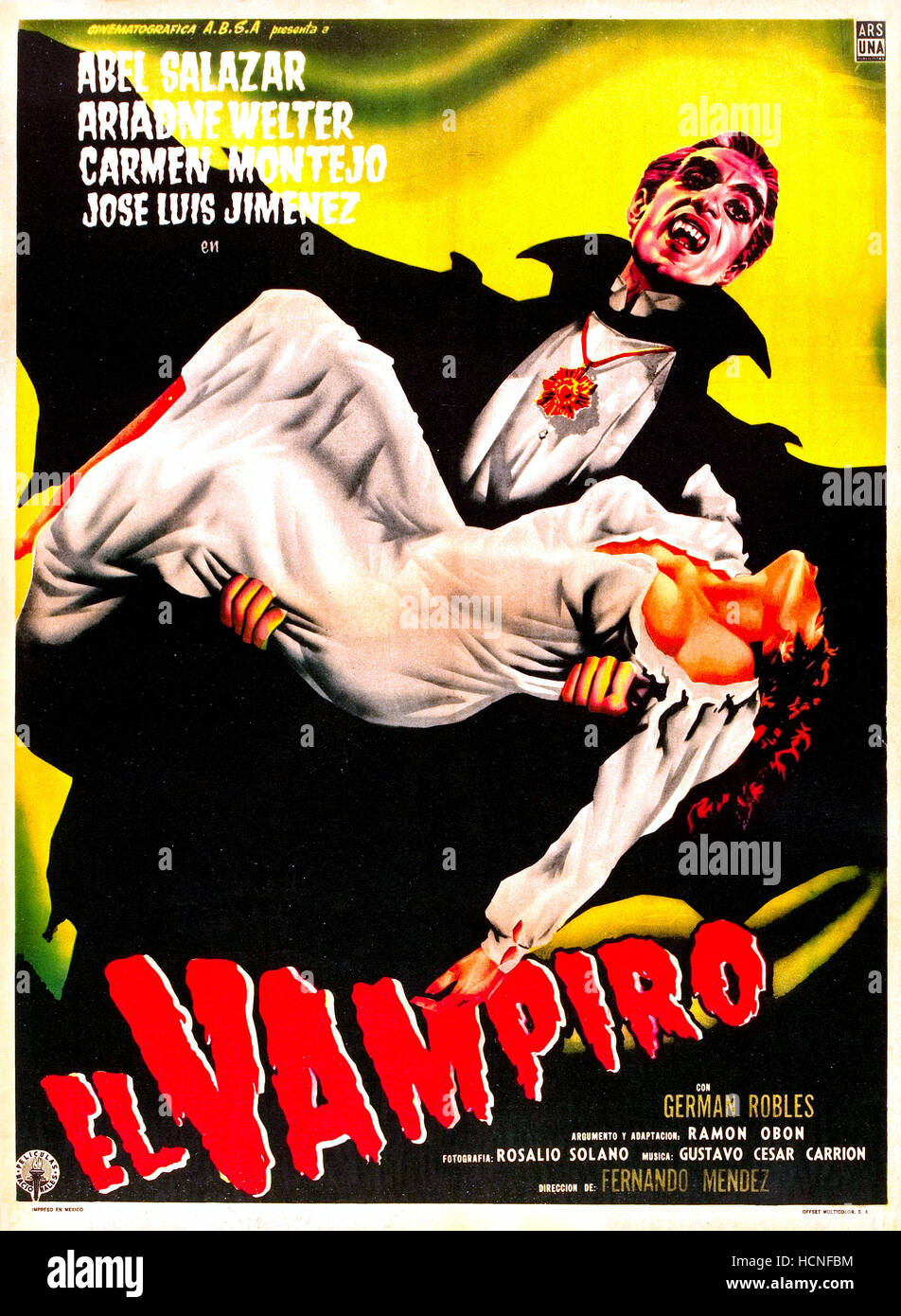 EL VAMPIRO, Spanish language poster, (aka THE VAMPIRE), Abel Salazar, 1957 Stock Photo Alamy