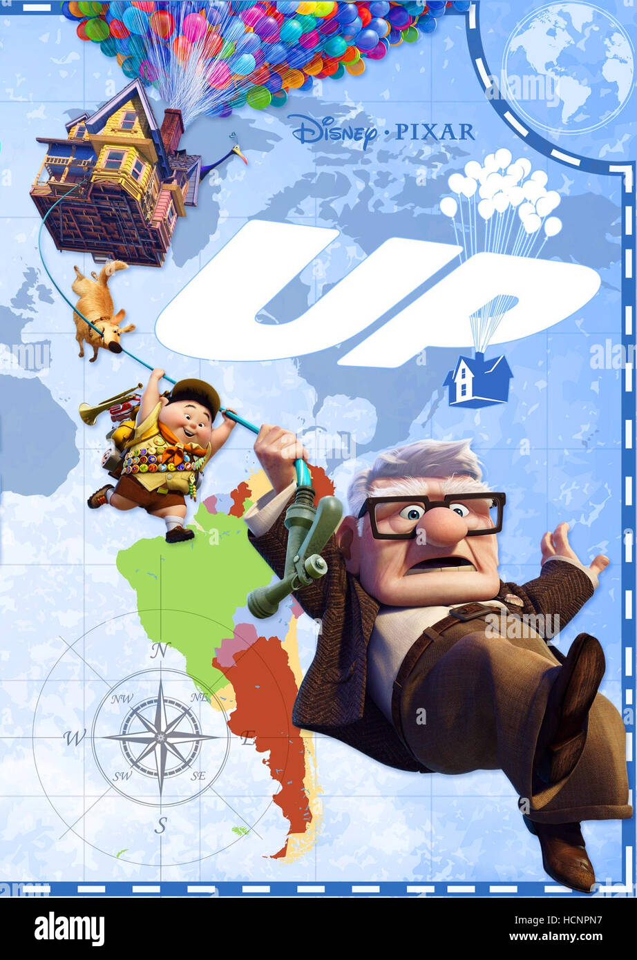UP, from left: Dug, Russell, Carl (voice: Edward Asner), 2009. ©Walt Disney Co./courtesy Everett Collection Stock Photo