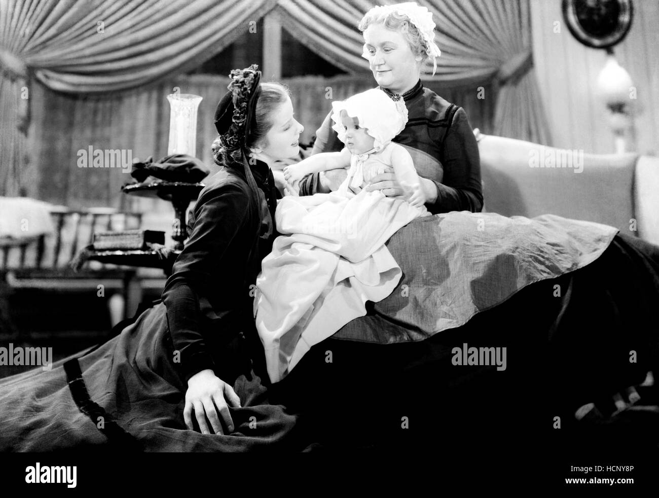 A WOMAN REBELS, from left: Katharine Hepburn, Lucille Watson, 1936 Stock Photo