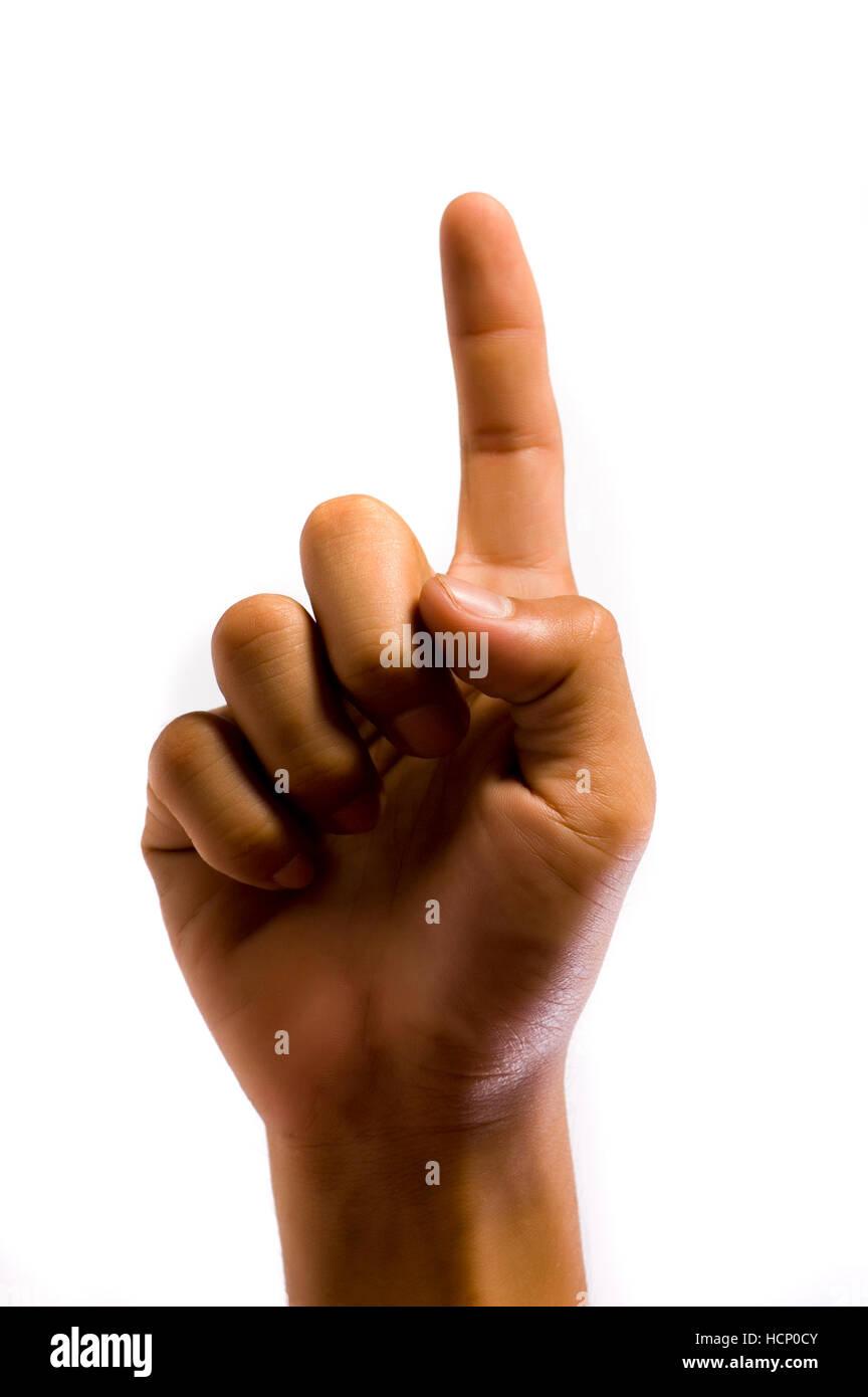 A hand make symbol number one Stock Photo - Alamy