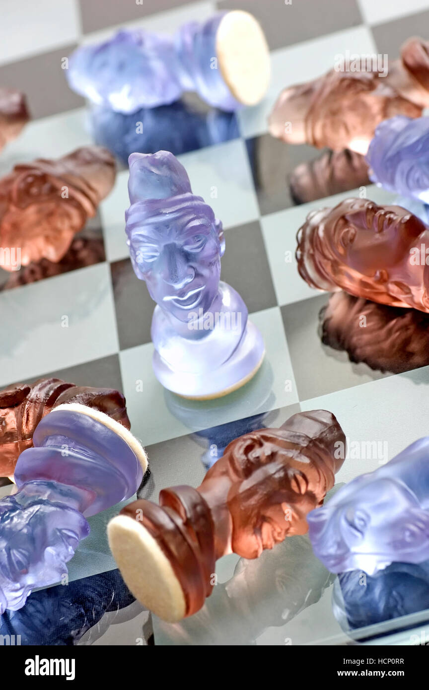 White pawn is the survivor of chess game. The other pieces are dead Stock Photo