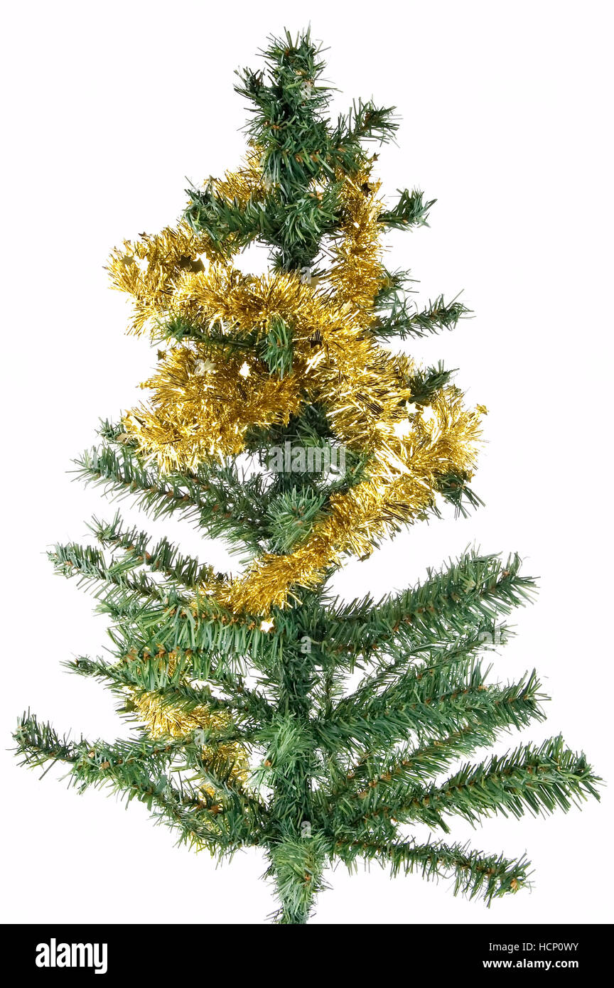 Fake plastic christmas tree isolated on white background Stock Photo Alamy
