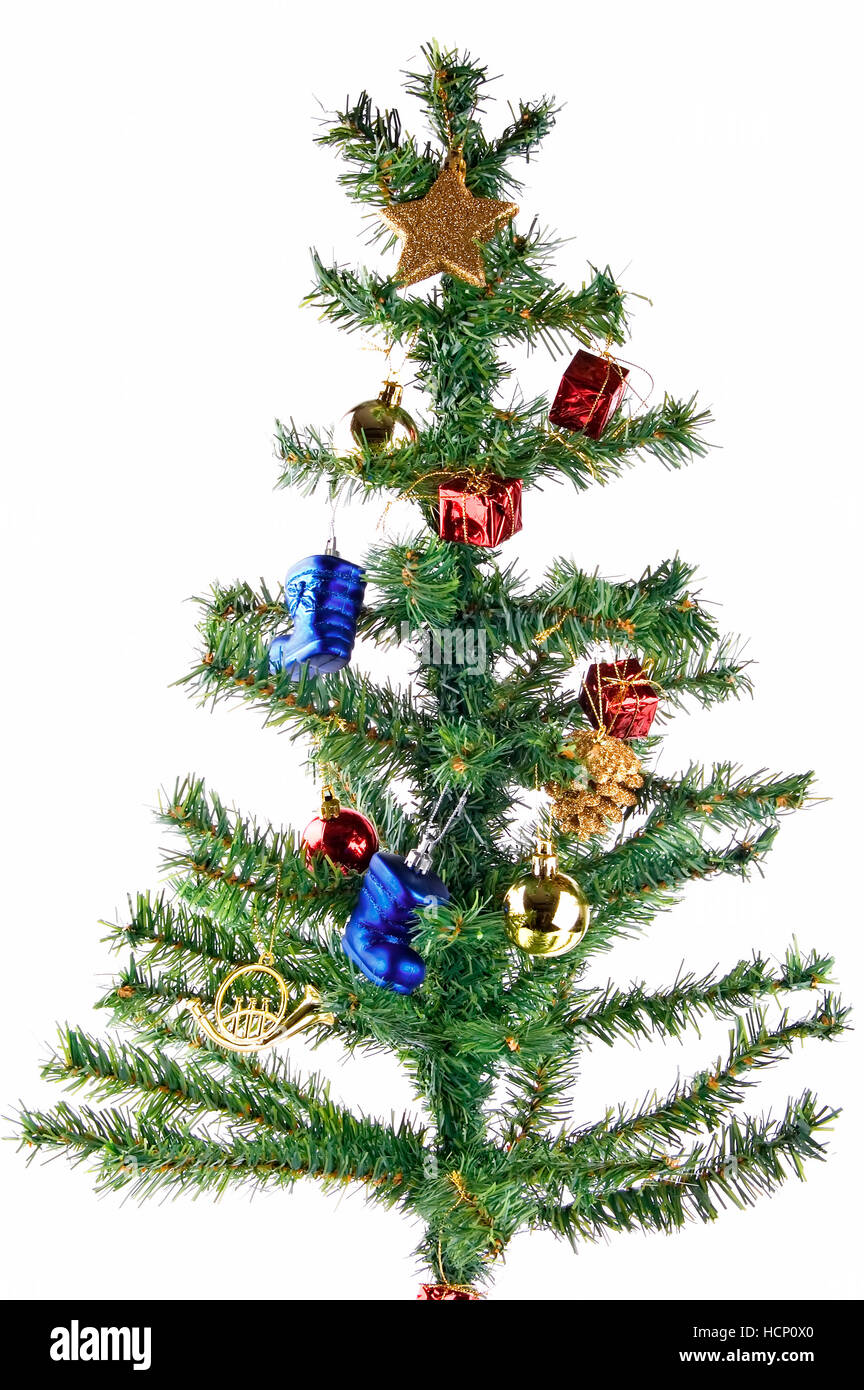 Fake plastic christmas tree isolated on white background Stock Photo Alamy