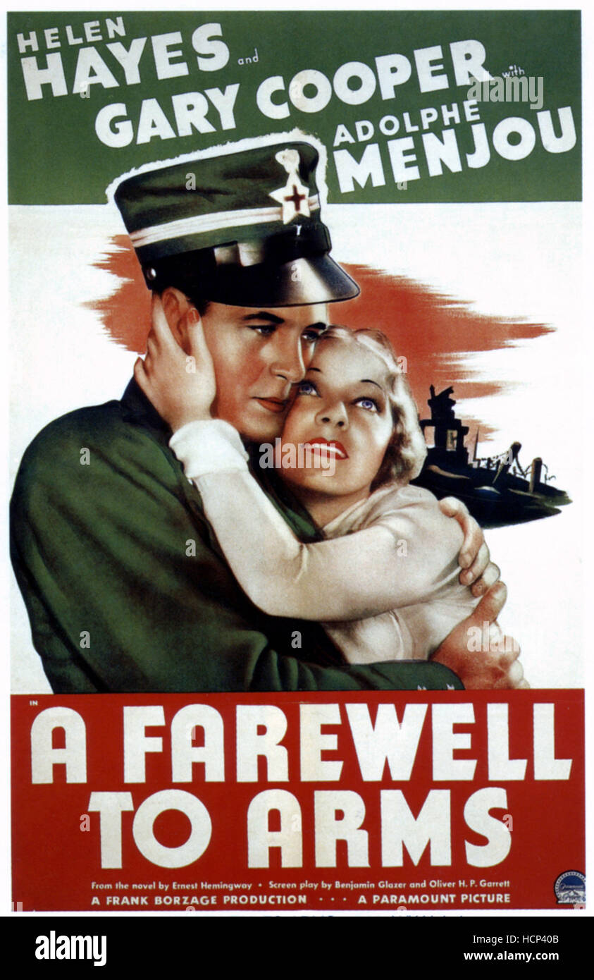 A FAREWELL TO ARMS, Gary Cooper, Helen Hayes, 1932, poster art Stock