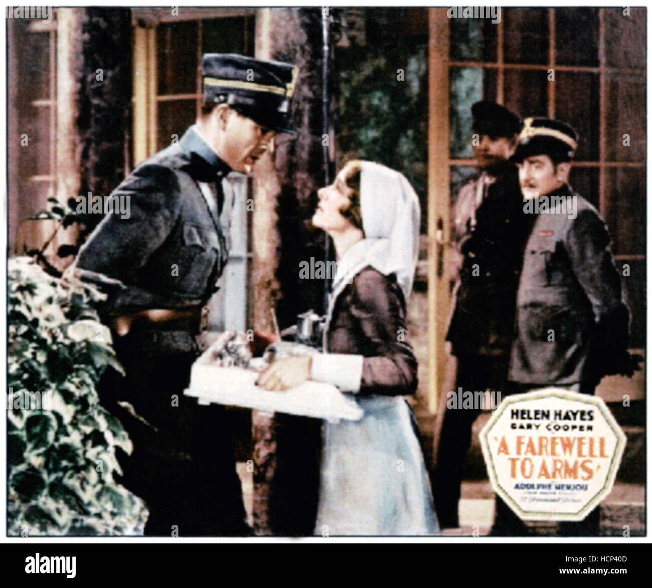 A FAREWELL TO ARMS, from left Gary Cooper, Helen Hayes, Adolphe Menjou