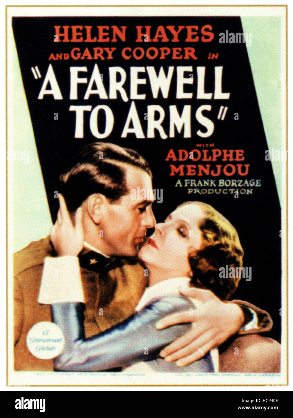 A FAREWELL TO ARMS, from left Gary Cooper, Helen Hayes on mini window