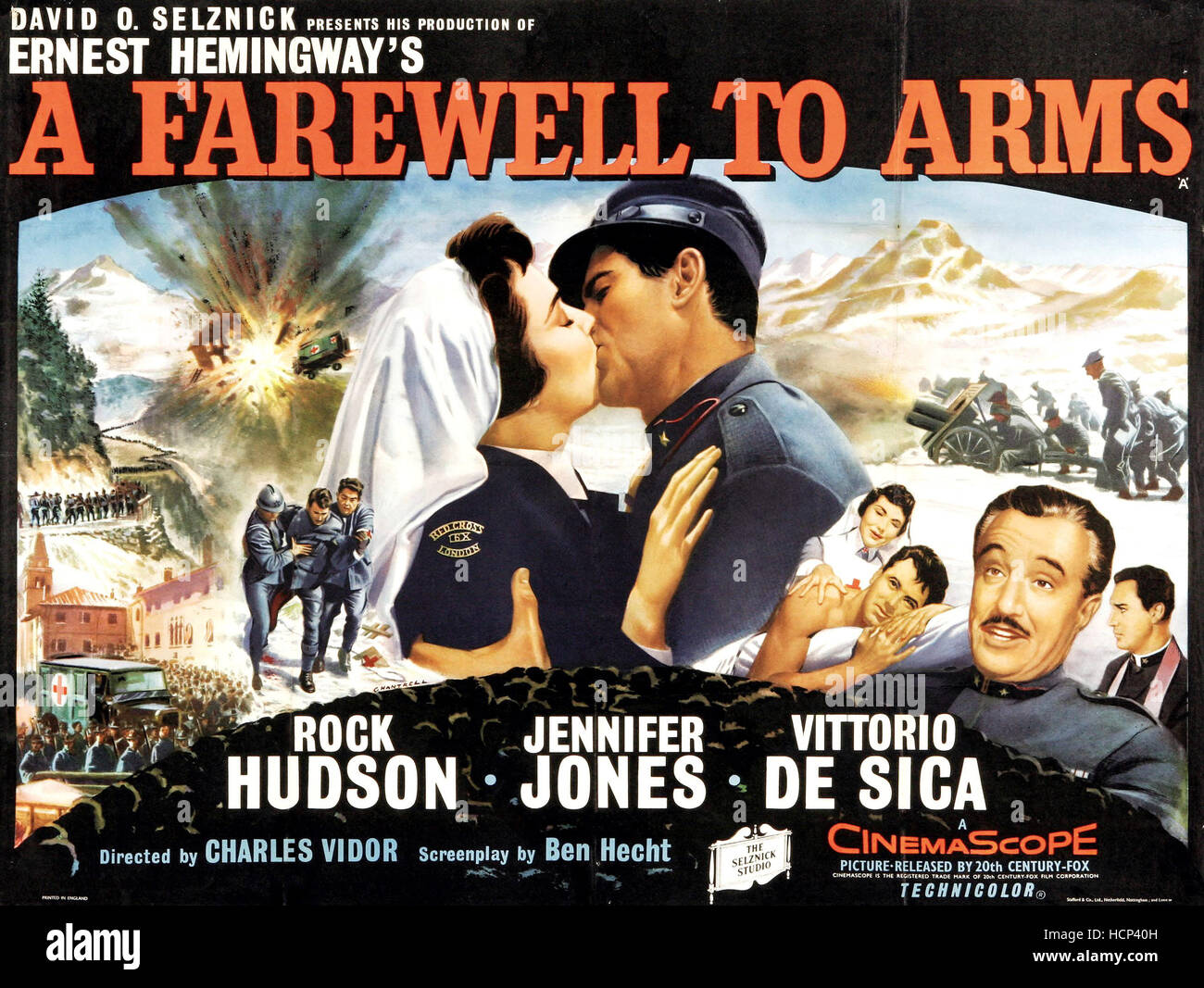 A FAREWELL TO ARMS, from left Jennifer Jones, Rock Hudson, Vittorio De