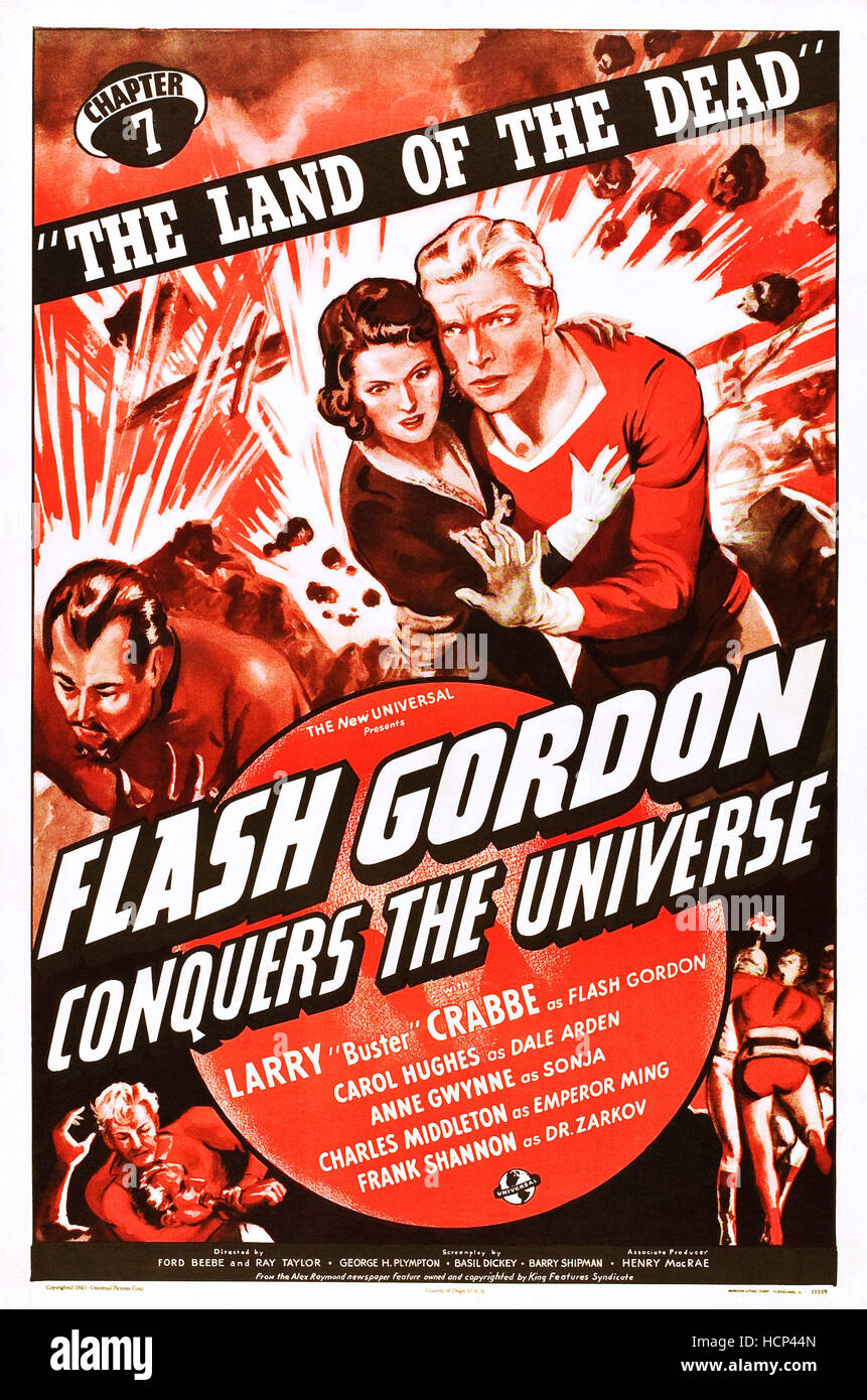 FLASH GORDON CONQUERS THE UNIVERSE, Carol Hughes, Larry 'Buster' Crabbe in 'Chapter 7: The Land of the Dead', 1940 Stock Photo