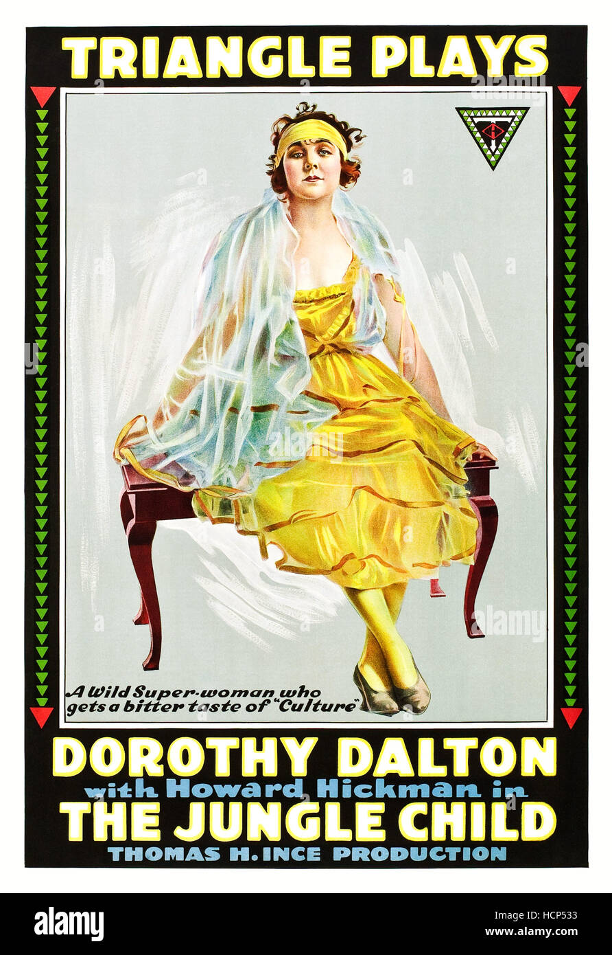 THE JUNGLE CHILD, Dorothy Dalton on poster art, 1916. Stock Photo