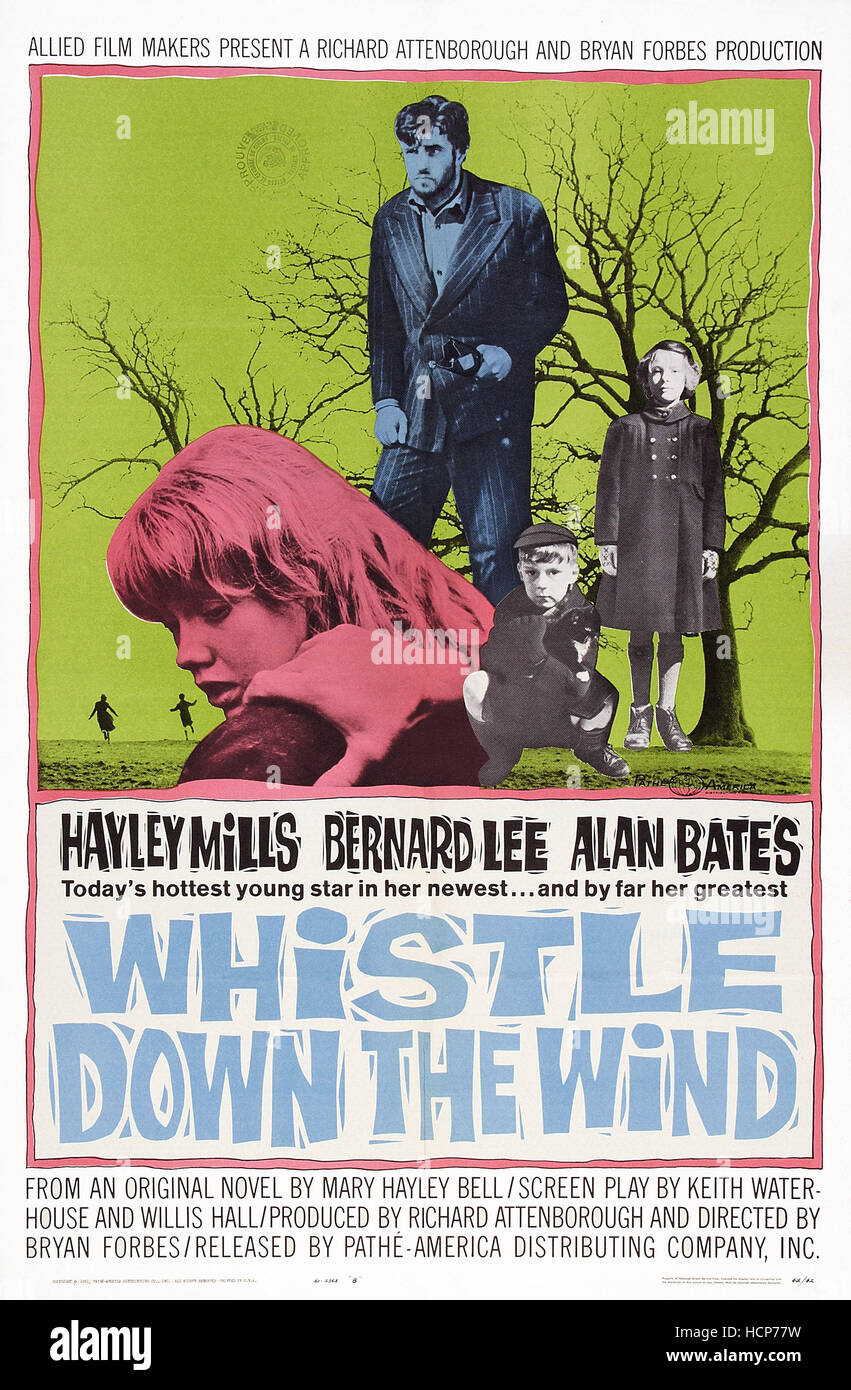 WHISTLE DOWN THE WIND, US poster, Hayley Mills (front), Alan Bates