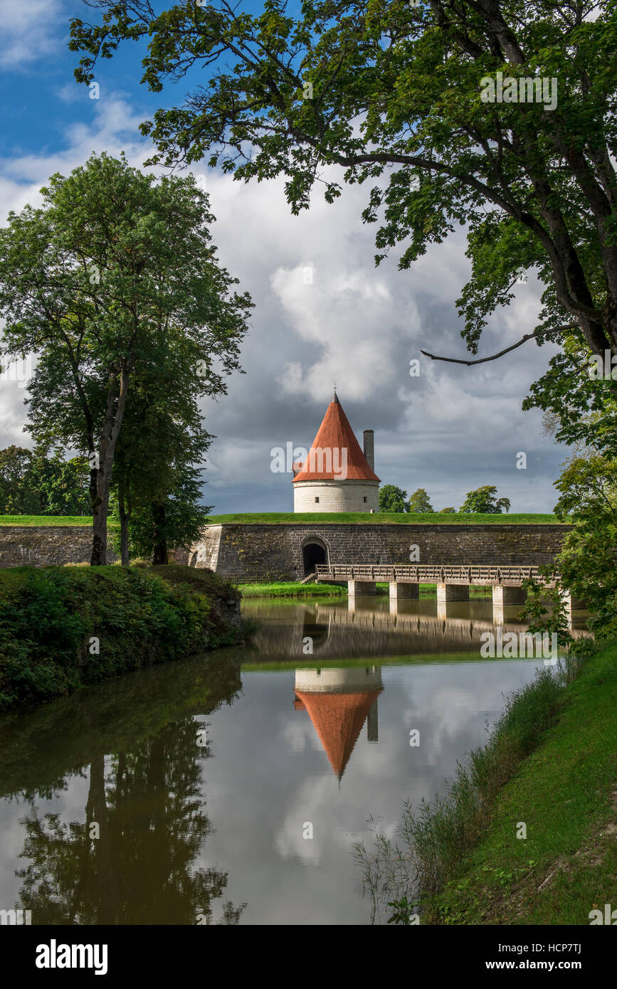 Bishop's castle defence tower, Kuressaare, Saaremaa, Estonia, Baltic States Stock Photo