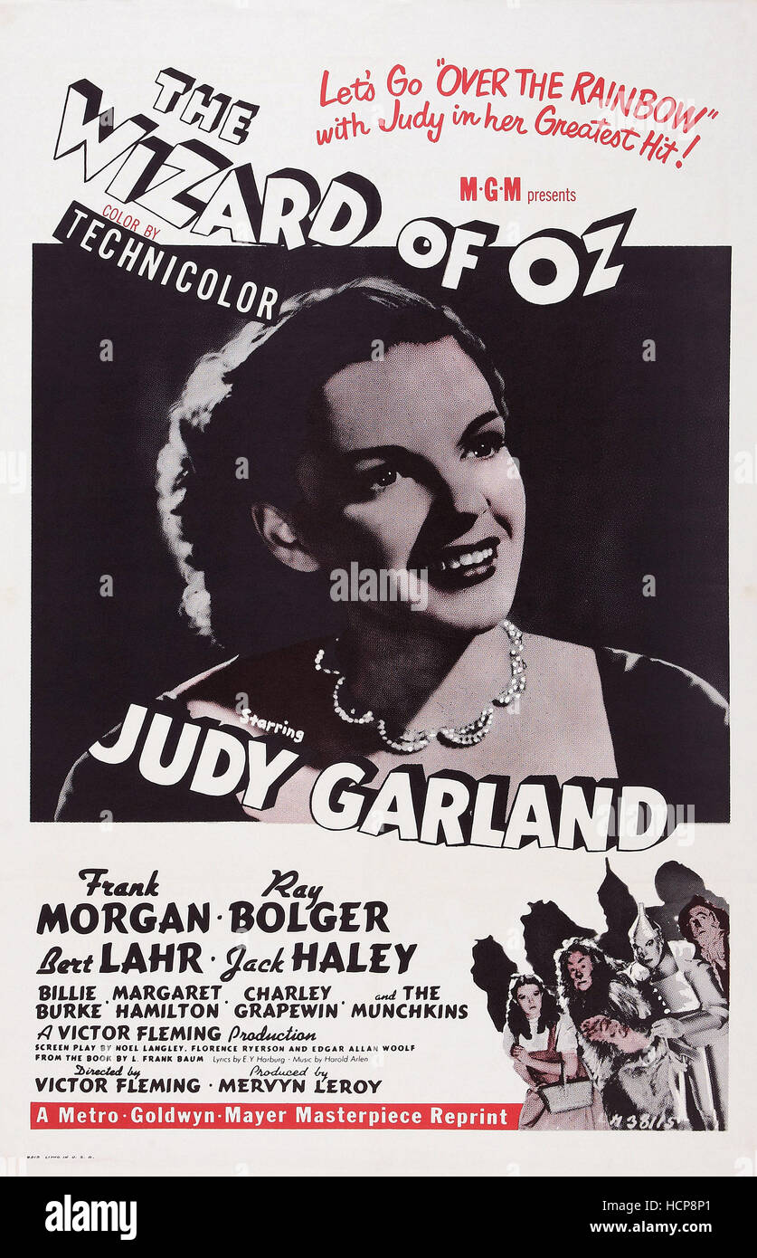 THE WIZARD OF OZ, US 1955 re-release poster art, top: Judy Garland