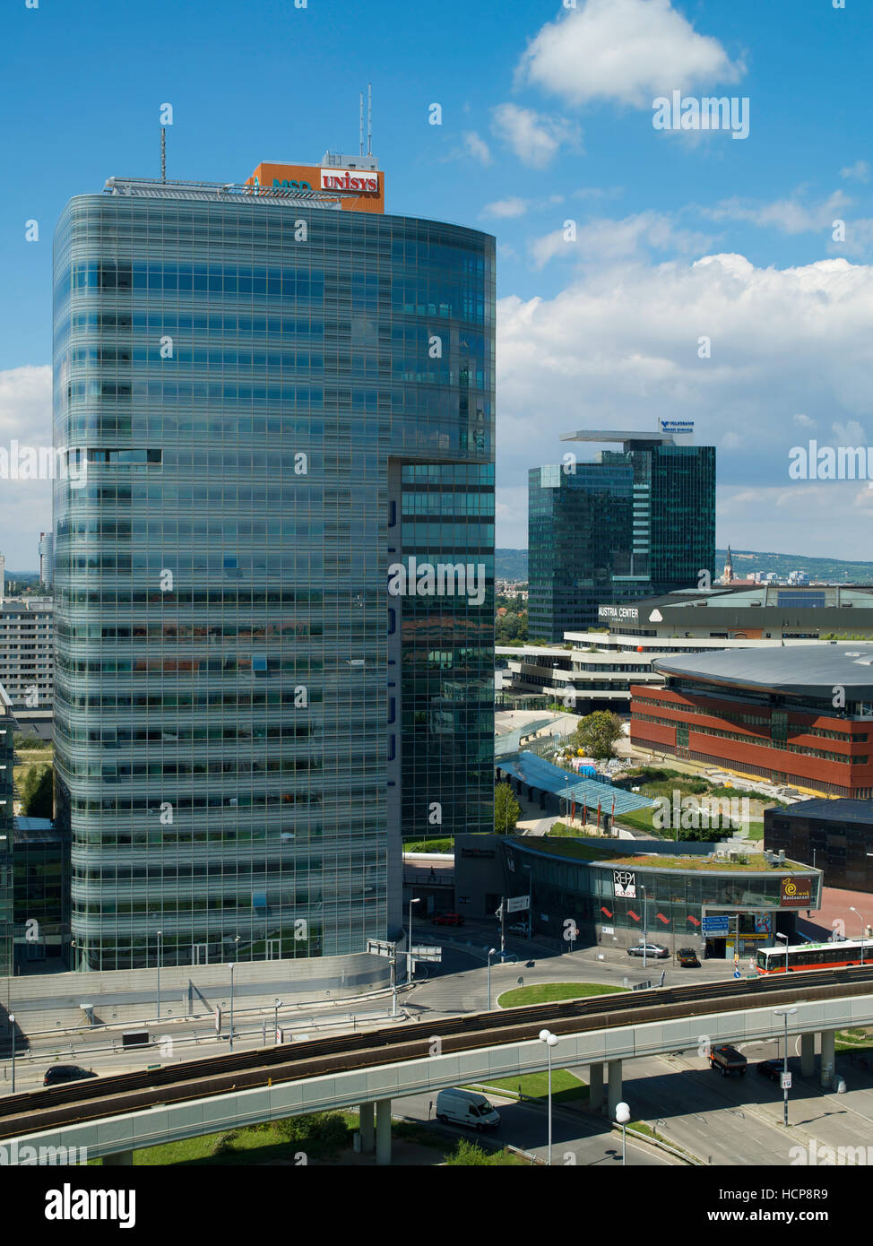 Techgate Tower, 22nd District, Austria, Vienna, Europe Stock Photo