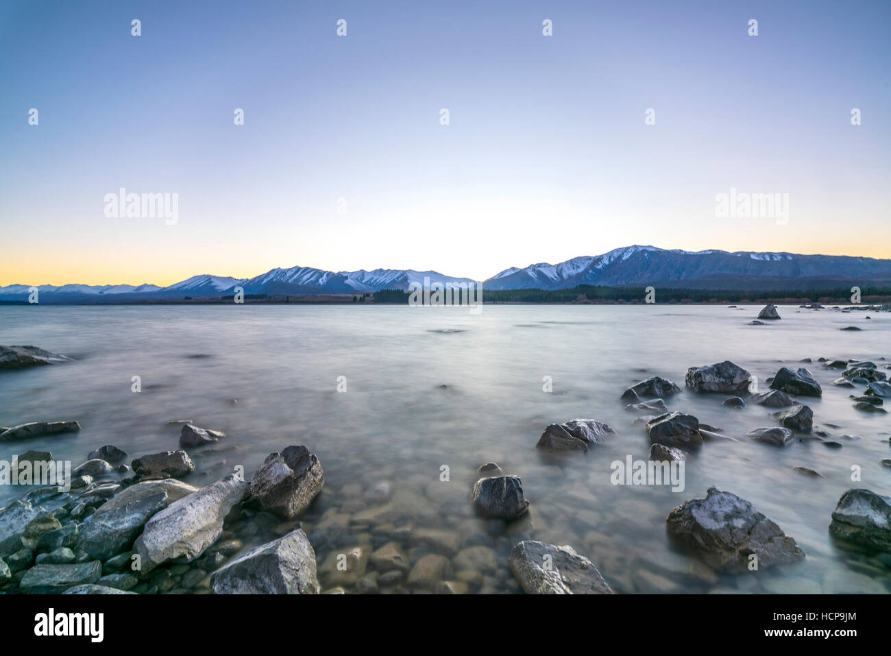 Tekapo lake with sunrise view Stock Photo - Alamy