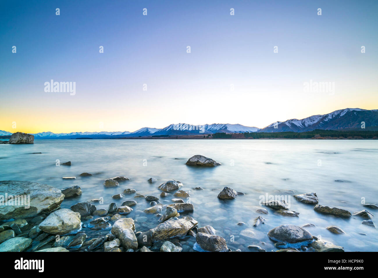 Tekapo lake with sunrise view Stock Photo - Alamy