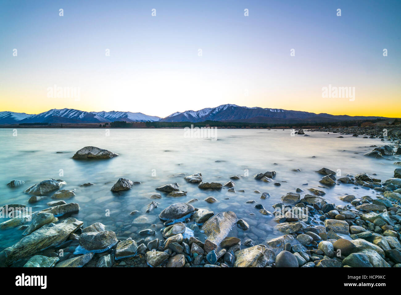 Tekapo lake with sunrise view Stock Photo - Alamy