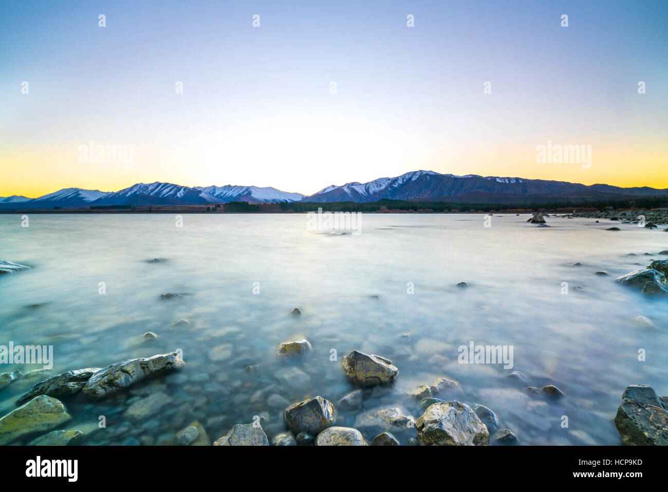 Tekapo lake with sunrise view Stock Photo - Alamy
